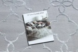 Nowoczesny dywan MEFE 8504 w szaro-białym kolorze, stylowy wzór z kwiatami