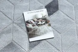 Nowoczesny dywan MEFE B400 w geometrycznym stylu, szary kolor, idealny do każdego wnętrza