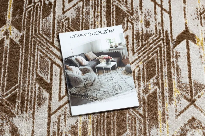 Stylowy dywan MEFE B402 w odcieniu ciemnego beżu, nowoczesny design