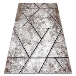 Nowoczesny dywan geometryczny COZY 8872 Wall, brązowy, strukturalny z dwoma poziomami runa