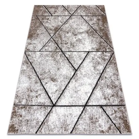 Nowoczesny dywan geometryczny COZY 8872 Wall, brązowy, strukturalny z dwoma poziomami runa