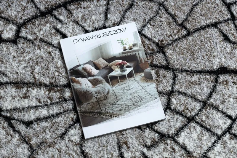 Brązowy dywan COZY 8875 Wood, stylowy, z motywem pnia drzewa