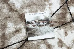 Geometryczny dywan COZY Lina w odcieniach brązu, nowoczesny styl