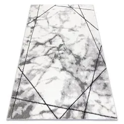 Dywan nowoczesny COZY Lina w geometryczny wzór, szary, strukturalny, dwa poziomy runa