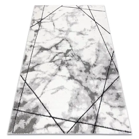 Dywan nowoczesny COZY Lina w geometryczny wzór, szary, strukturalny, dwa poziomy runa