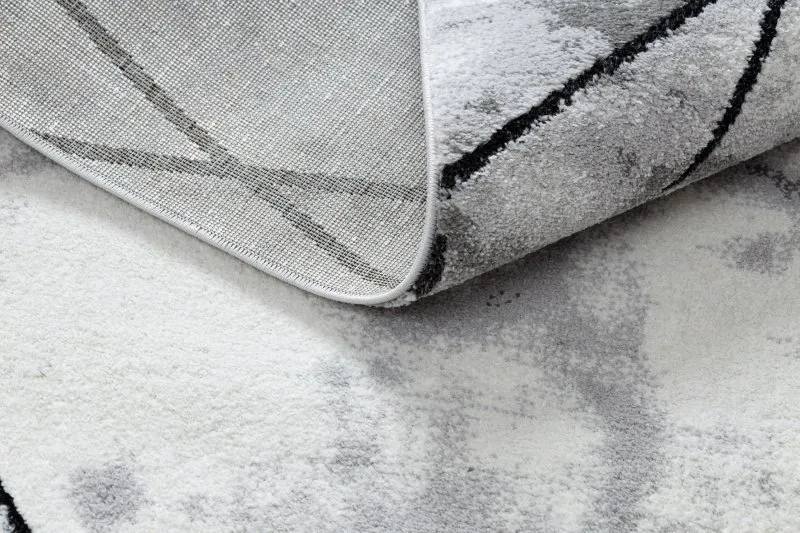 Dywan COZY Lina do salonu lub sypialni, geometryczny design w odcieniach szarości