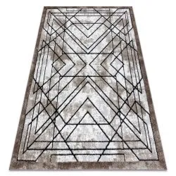 Dywan geometryczny COZY Tico, brązowy, nowoczesny z dwoma poziomami runa