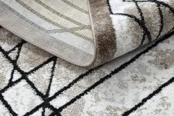 Dywan COZY Tico, idealny do salonu lub sypialni, z geometrycznym wzorem w odcieniach brązu