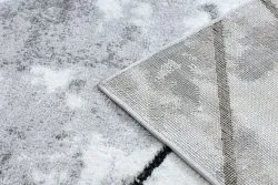 Dywan o dwóch poziomach runa, szary, z geometrycznym wzorem trójkątów, elegancki wygląd