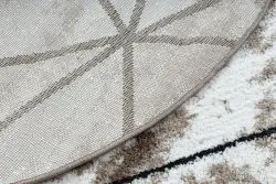 Strukturalny dywan COZY Polygons o dwóch poziomach runa, brązowy kolor