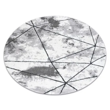 Dywan nowoczesny COZY Polygons w geometryczne trójkąty, szary, strukturalny, dwa poziomy runa