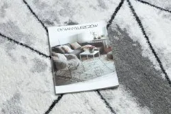 Nowoczesny dywan COZY Polygons w szarym kolorze, okrągły, geometryczny styl