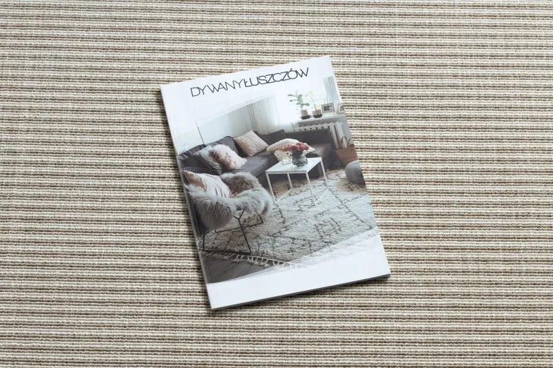 Beżowy dywan z ramką, stylowe linie, doskonały do nowoczesnych aranżacji