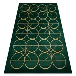 Ekskluzywny dywan EMERALD w butelkowej zieleni i złotym, elegancki styl glamour