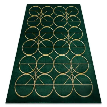 Ekskluzywny dywan EMERALD w butelkowej zieleni i złotym, elegancki styl glamour