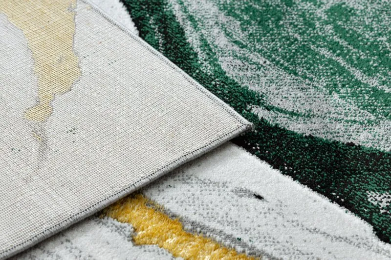 Dywan EMERALD o marmurowej fakturze w butelkowej zieleni, elegancki i luksusowy