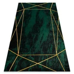 Dywan EMERALD 1022 glamour, geometryczny wzór w butelkowej zieleni i złocie