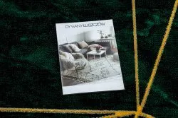 Stylowy dywan EMERALD w butelkowej zieleni i złocie, elegancki akcent do wnętrza
