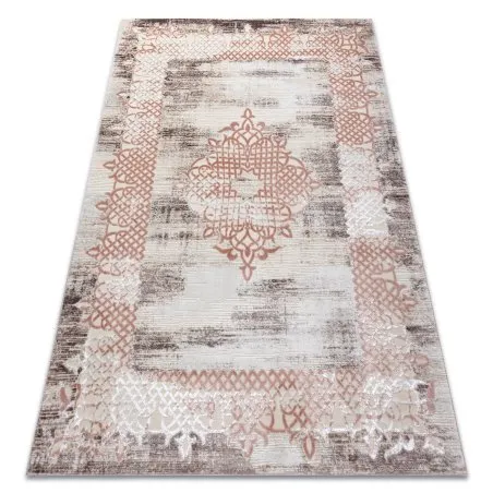 Dywan strukturalny CORE W9797 w beżowo-różowej kolorystyce, nowoczesny dywan
