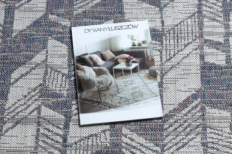 Stylowy dywan SION w odcieniach ecru, niebieskiego i różowego, wzór chevron