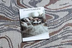 Stylowy dywan SION Fale 2836 w odcieniach ecru, niebieskim i różowym, idealny do nowoczesnych wnętrz