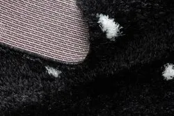 Dywan FLUFFY 2370 w antracytowo-białe wzory, świetny do pokoju dziecięcego