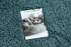 Niebieski dywan SOFFI shaggy 5cm, stylowy dodatek do wnętrza