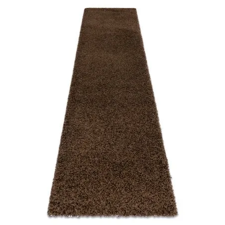 Dywan SOFFI shaggy 5cm brązowy - miękki dywan do kuchni i przedpokoju