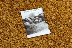 Złoty chodnik SOFFI shaggy 5cm - stylowy element do korytarza i salonu
