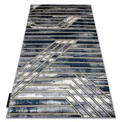 Nowoczesny dywan DE LUXE w granatowo-złotym kolorze, strukturalny design