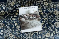 Granatowo-złoty dywan DE LUXE 474 ornament - nowoczesny styl