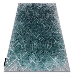 Dywan nowoczesny DE LUXE 626 geometryczny w odcieniach szaro-zielonych, strukturalny