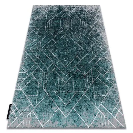 Dywan nowoczesny DE LUXE 626 geometryczny w odcieniach szaro-zielonych, strukturalny