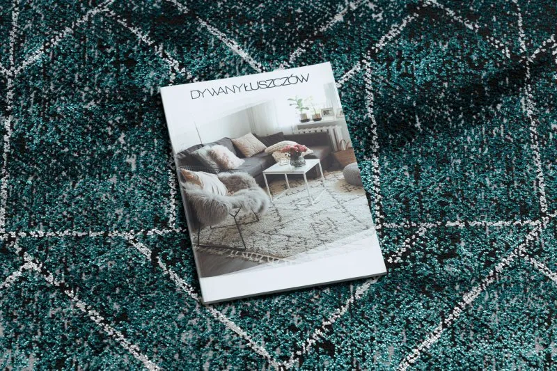 Geometryczny dywan DE LUXE 626 w szaro-zielonym stylu, nowoczesny design