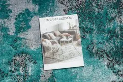 Nowoczesny dywan DE LUXE 6754 w zielono-szarej kolorystyce, idealny do każdego wnętrza