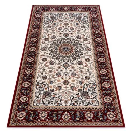 Dywan wełniany NAIN Ornament w beżowo-bordowej kolorystyce