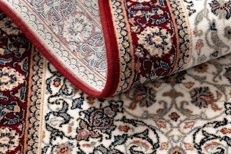 Stylowy dywan do salonu NAIN Ornament w beżowo-bordowym wzorze