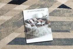 Beżowo-niebieski dywan NAIN 7706/51955, styl geometryczny, idealny do nowoczesnych wnętrz