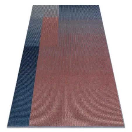 Dywan geometryczny NAIN 7710/51944 w czerwono-niebieskich kolorach, wełniany