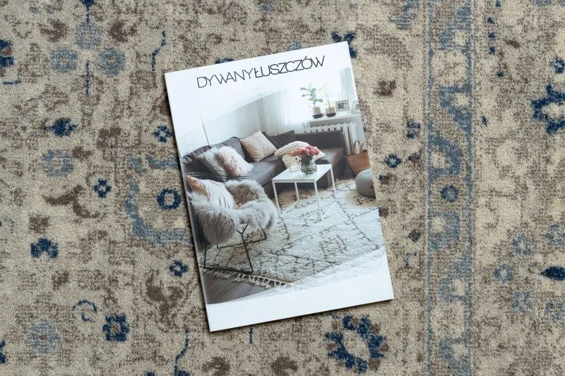 Beżowo-granatowy dywan NAIN z eleganckim wzorem ornamentowym