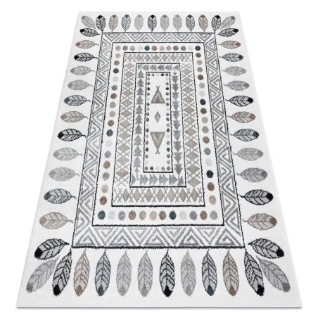Dywan dziecięcy FUN Teepee, indiański wzór, ramka w kolorze kremowym