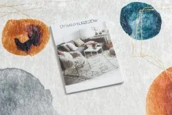 Biało-niebieski dywan do prania ANDRE 1112 w nowoczesnym stylu