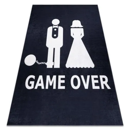 Dywan BAMBINO 2104 'Game over' antypoślizgowy do prania - czarny
