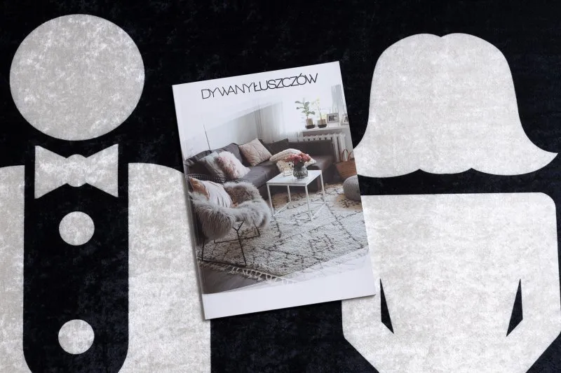 Czarny dywan BAMBINO 2104 'Game over' idealny na wesele i imprezy
