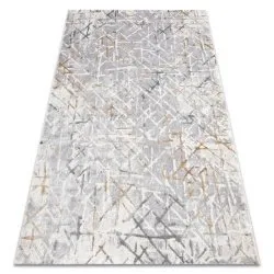 Dywan akrylowy ELITRA 9964 w kratkę w odcieniach szaro-żółtych, nowoczesny design