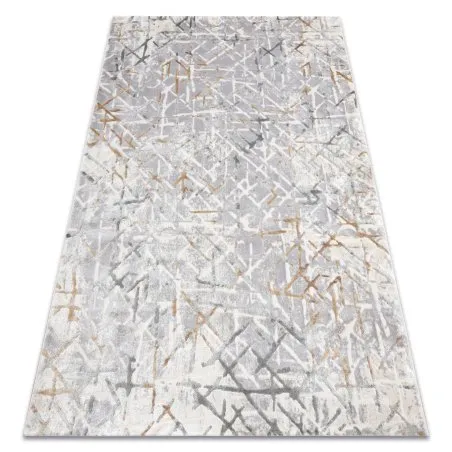 Dywan akrylowy ELITRA 9964 w kratkę w odcieniach szaro-żółtych, nowoczesny design