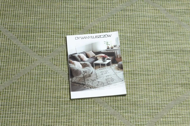 Zielono-beżowy dywan sizalowy, stylowy dodatek do wnętrz, płaskotkany