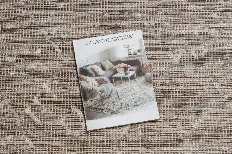 Beżowy dywan sizalowy PATIO 3077 Boho, styl boho, idealny do nowoczesnych przestrzeni