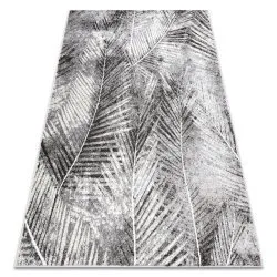 Dywan MATEO 8035/644 z nowoczesnym wzorem liści palm w strukturalnym szarym kolorze