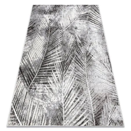 Dywan MATEO 8035/644 z nowoczesnym wzorem liści palm w strukturalnym szarym kolorze